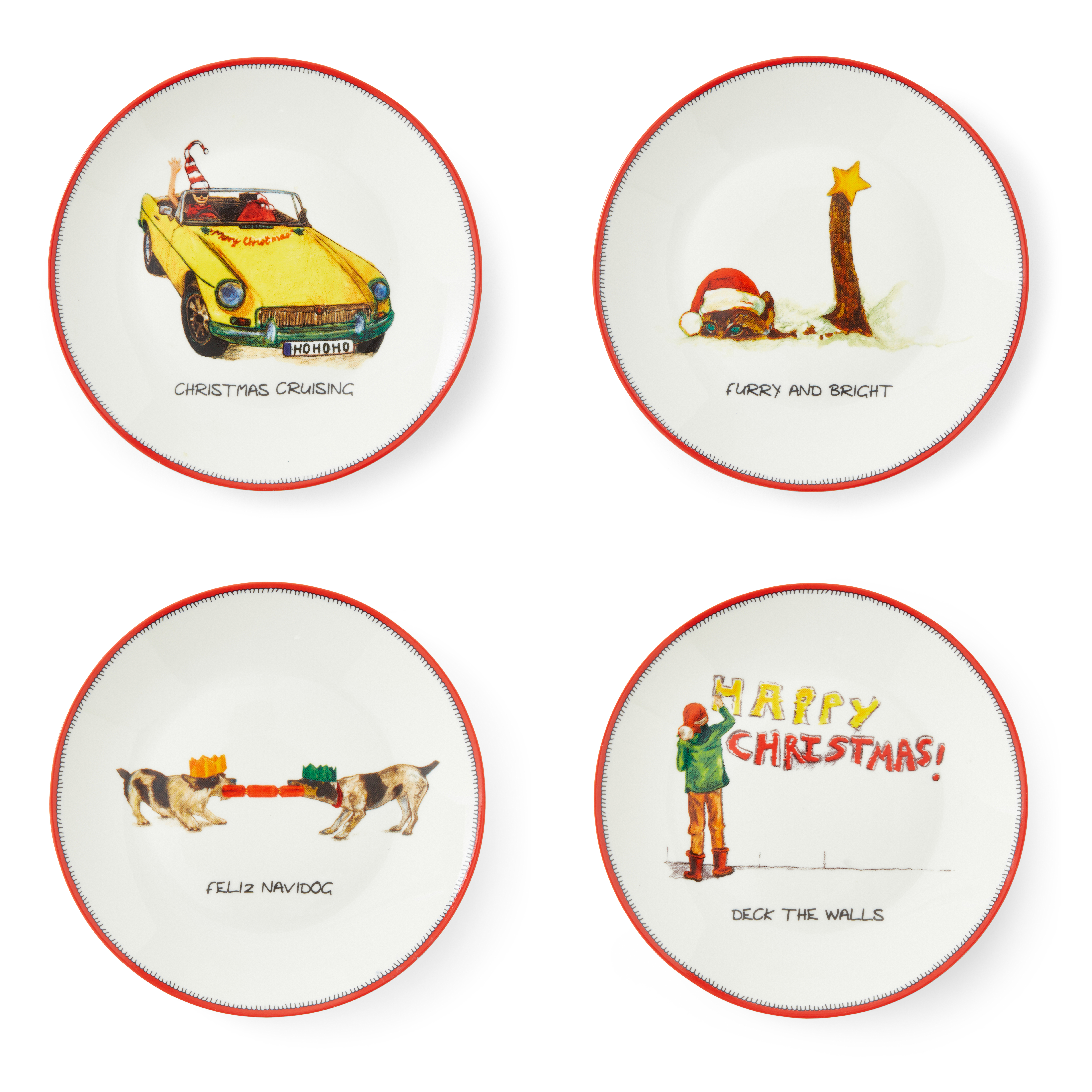 Kit Kemp Doodles Christmas Tidbit Plates image number null